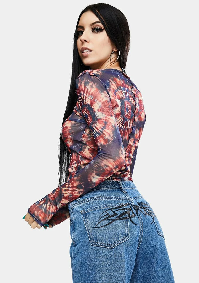 Wholesale β€οΈ BDG Tops Print Mesh Tie Dye Top π 4 BDG Tops Print Mesh Tie Dye Top