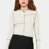BDG Inside Out Long Sleeve Mesh Tee Tops