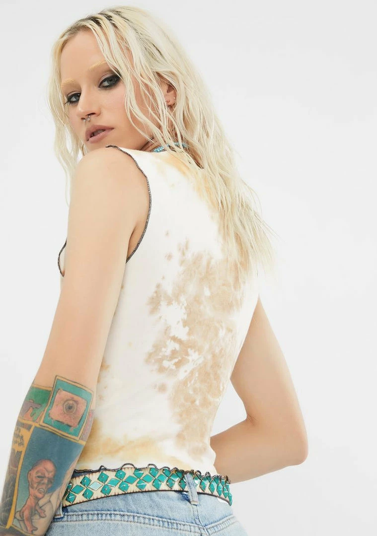 Budget π BDG Stone Tie Dye Lettuce Edge Tank Top Tops π 4 BDG Stone Tie Dye Lettuce Edge Tank Top Tops