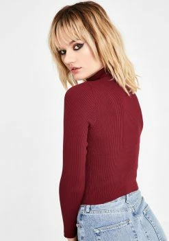 Promo β€οΈ BDG Maroon Cutout Cropped Sweater π 7 BDG Maroon Cutout Cropped Sweater